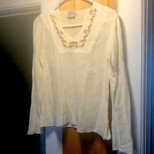 Vintage Embroidered Peasant Top